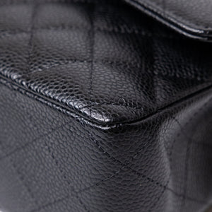 CHANEL CLASSIC FLAP MEDIUM BLACK CAVIAR LEATHER SHW