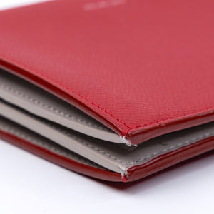 CELINE LARGE MULTIFUNCTION WALLET BICOLOR POP RED GREY METAL FITTING