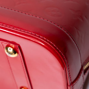 LOUIS VUITTON ALMA PM PATENT LEATHER RED GHW