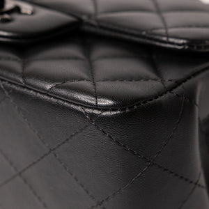 CHANEL MINI SQUARE FLAP BAG LAMBSKIN SO BLACK