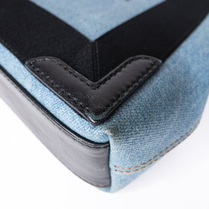 BALENCIAGA NAVY CABAS SMALL TOTE IN BLUE COATED CANVAS