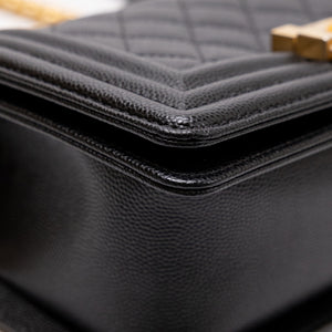 CHANEL LEBOY SMALL BLACK CAVIAR LEATHER GHW