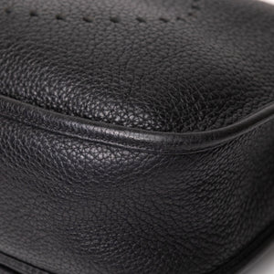 HERMES EVELYN 29 CLEMENCE LEATHER BLACK SHW STAMP SQUARE N