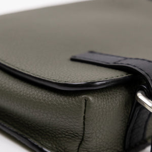 LOEWE MILITARY MESSENGER BAG CALFSKIN LEATHER KHAKI GREEN SHW