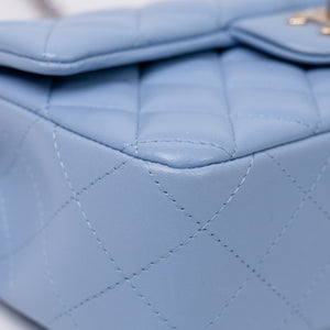 CHANEL MINI RECTANGULAR FLAP BAG LAMBSKIN BABY BLUE LGHW