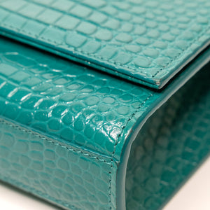 SAINT LAURENT SMALL KATE BAG WITH TASSEL CROC-EMBOSSED LEATHER SHW