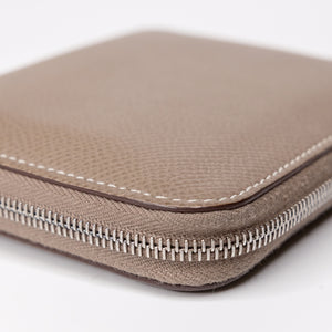 HERMES SILK IN COMPACT WALLET EPSOM ETOUPE GHW STAMP Y