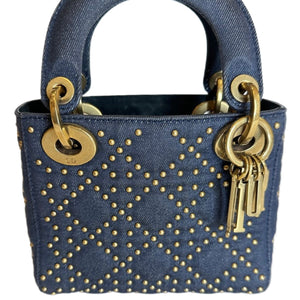 DIOR  DENIM CANNAGE STUDDED MINI SUPPLE