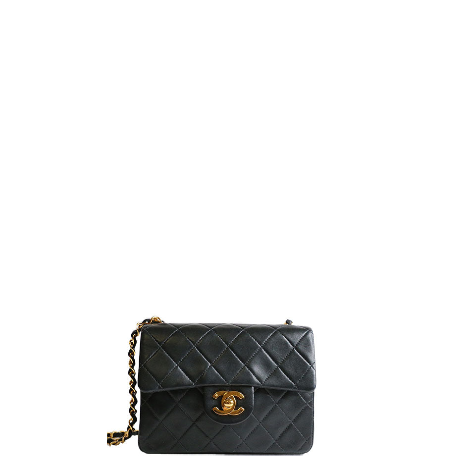 CHANEL VINTAGE MINI SQUARE BAG LAMBSKIN GHW